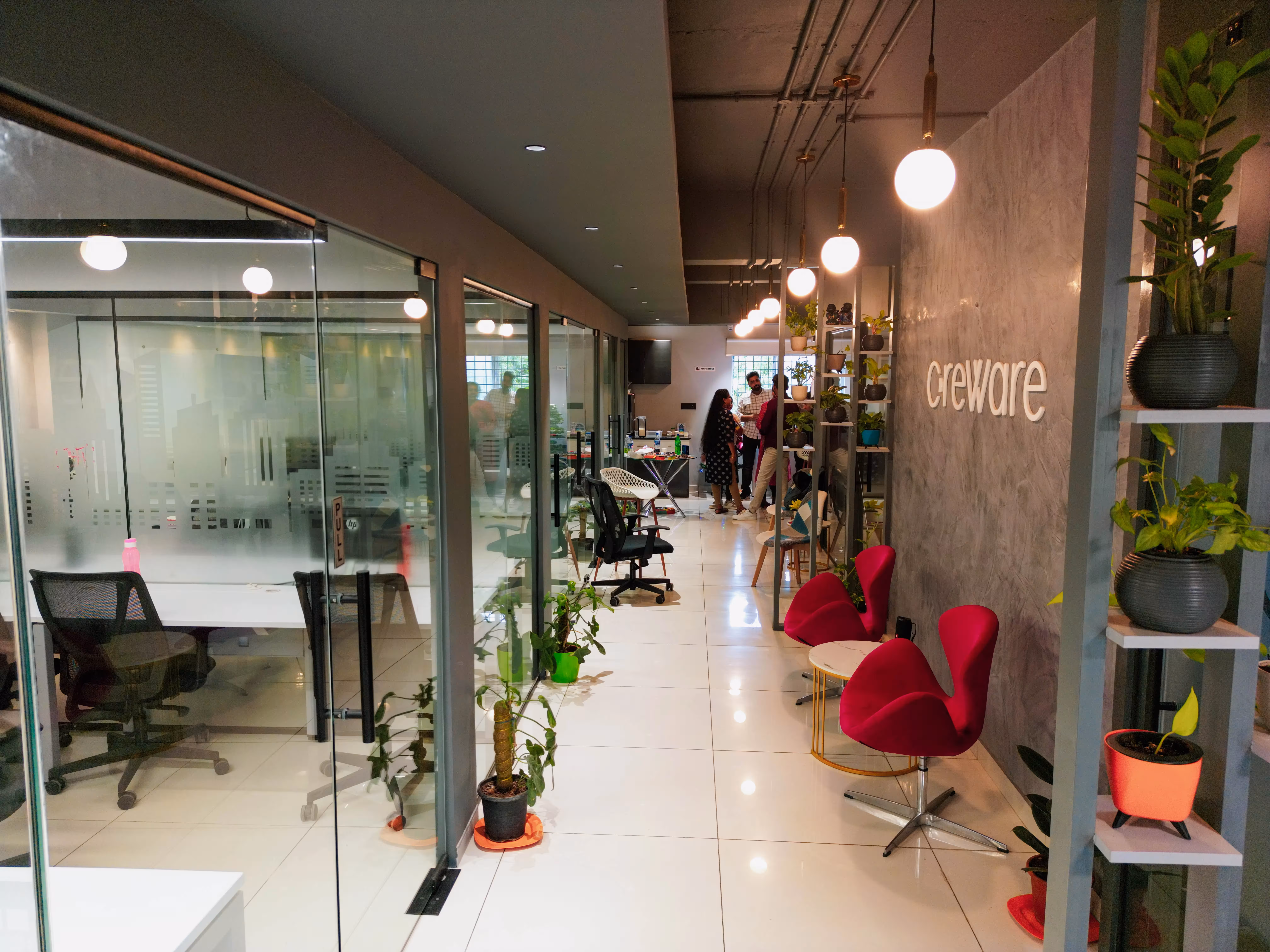 Wide lounge with Creware wall at Electronic City