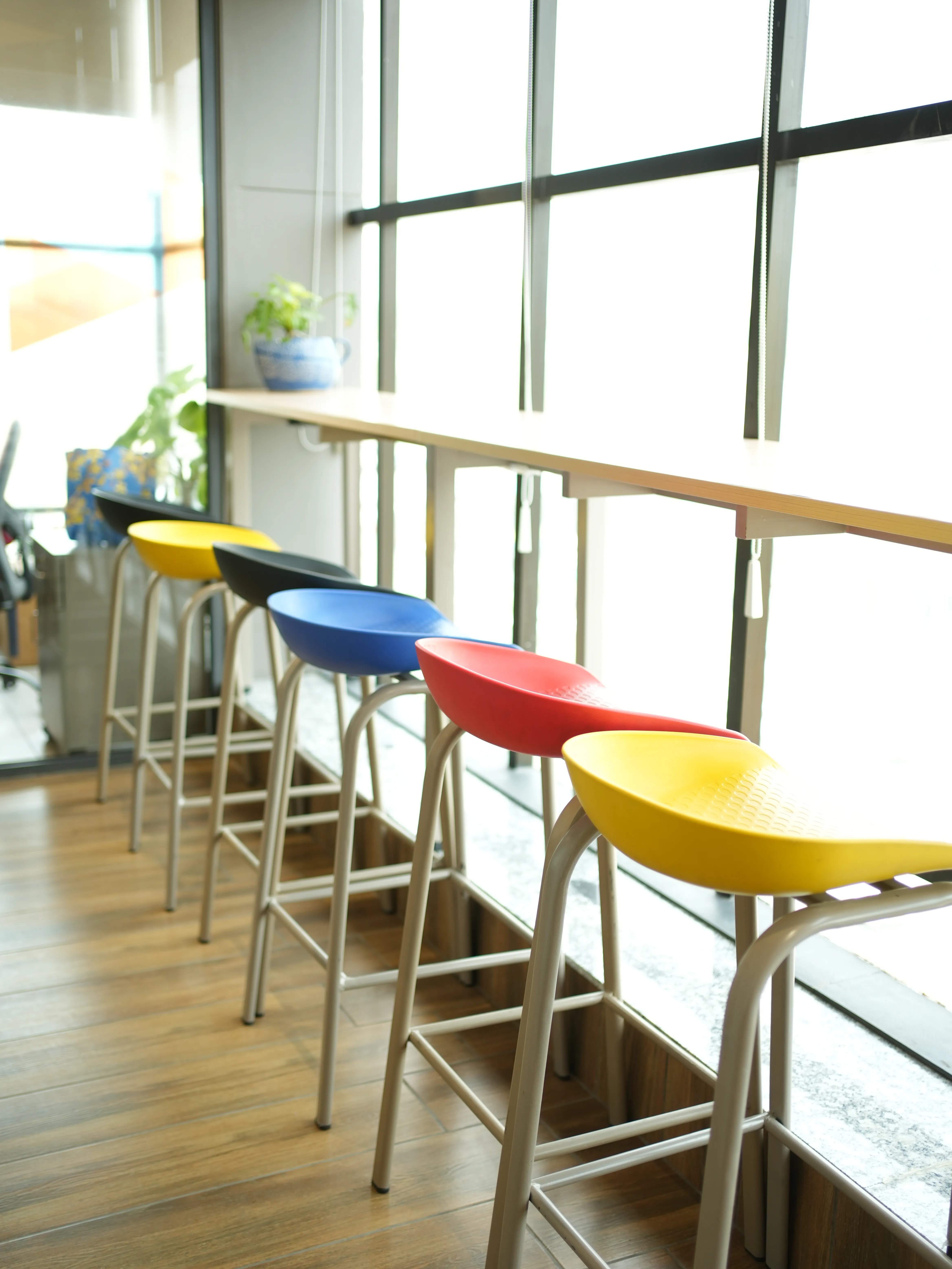 Window bar stools at Creware Malviya Nagar