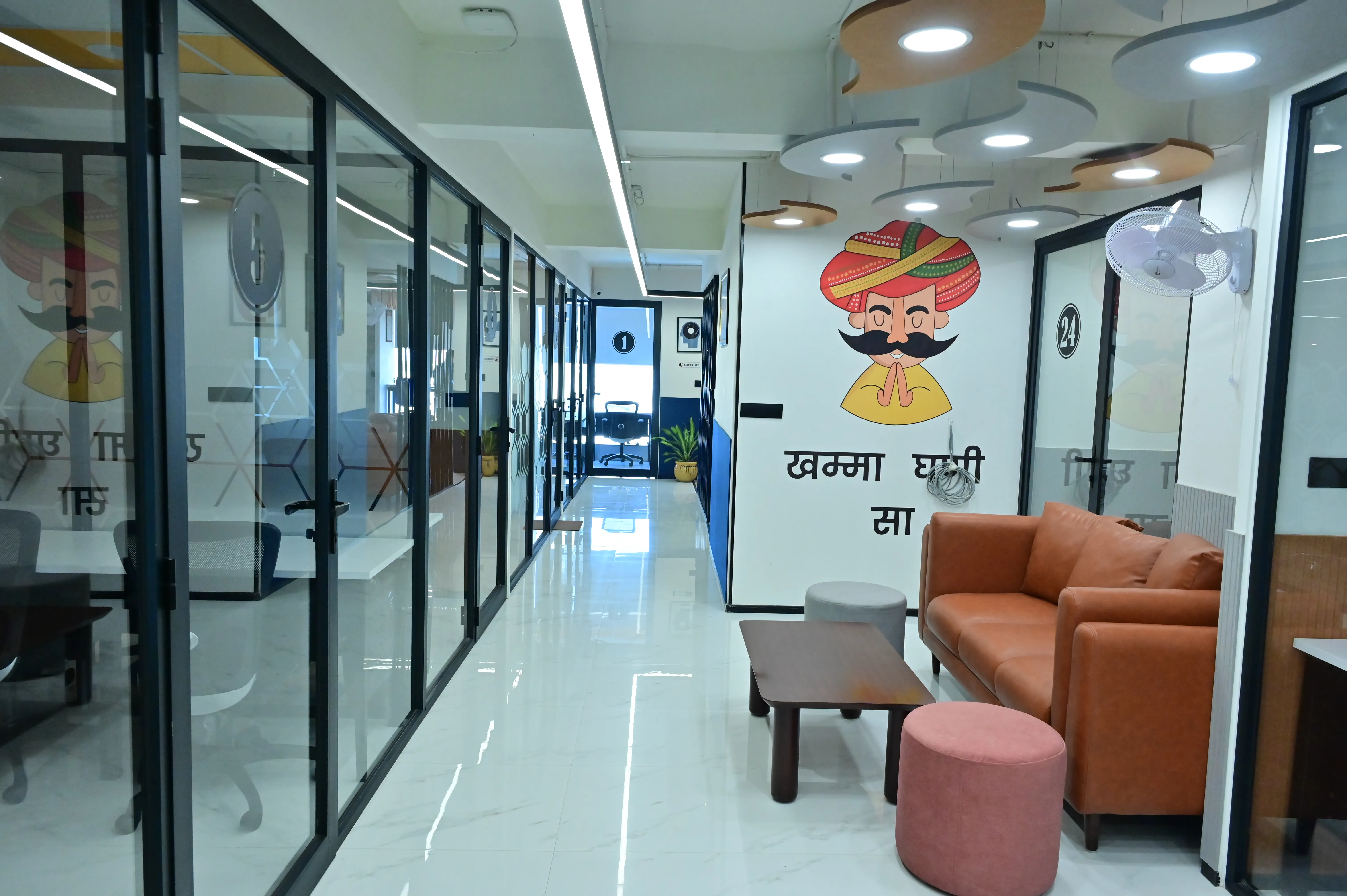 Corridor with Rajasthani mural at Creware New Sanganer Road