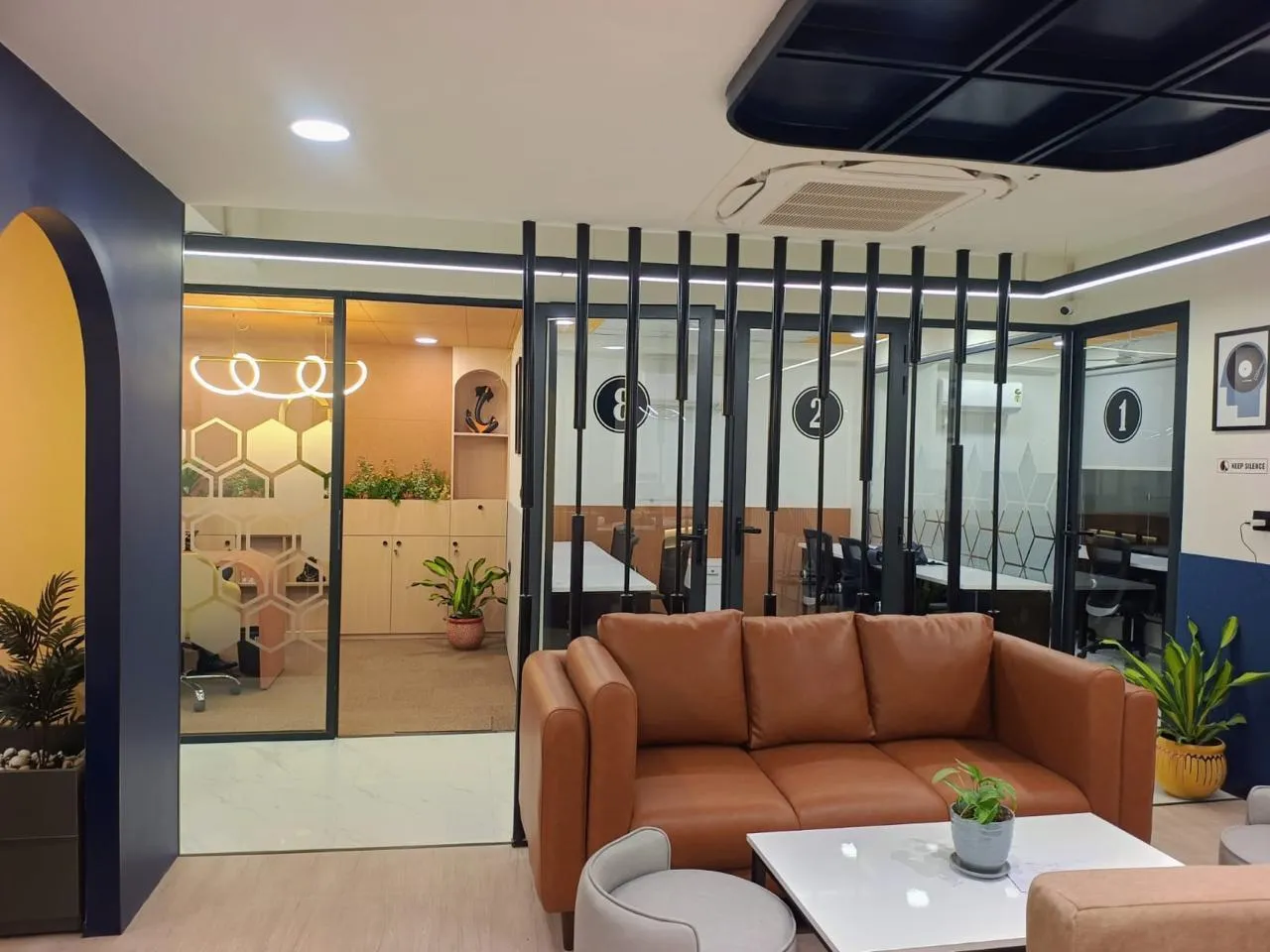 Lounge with leather sofa at Creware New Sanganer Road